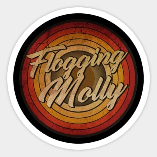 arjunthemaniac,circle retro faded Flogging Molly Sticker